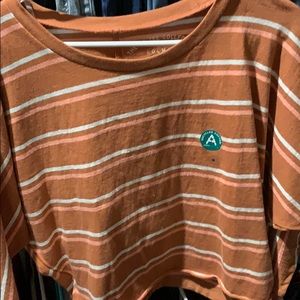 Orange stripped shirt long sleeve